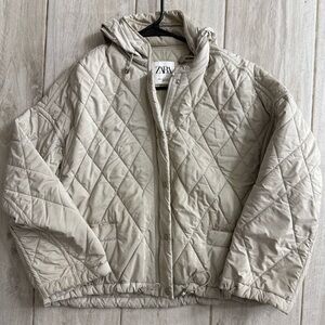 Zara Light Quilted Jacket with Hood